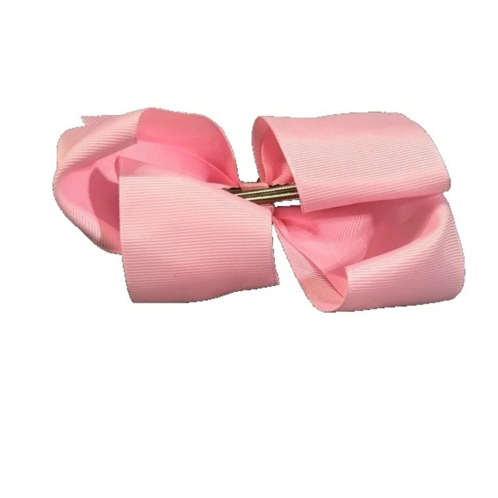 Unbranded Girls Pink Grosgrain Hair Bow Silver Glitter Star Tulle Clip Accessory